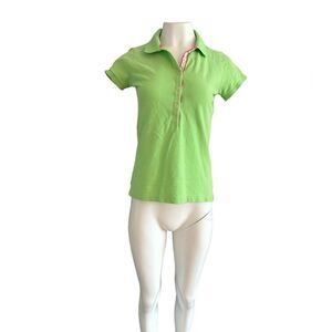 Lilly Pulitzer women’s Green and Pink Polo Shirt Size M